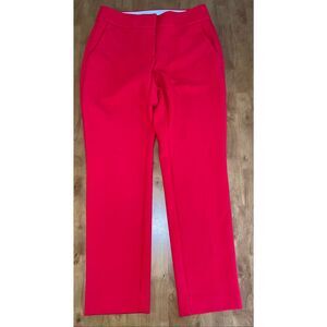 Loft Julie Trousers Size 0 Red Mid Rise Classic Pant Office Wear To Work